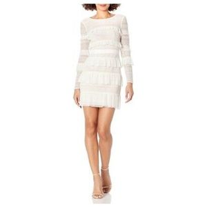 BCBG tiered white mini dress